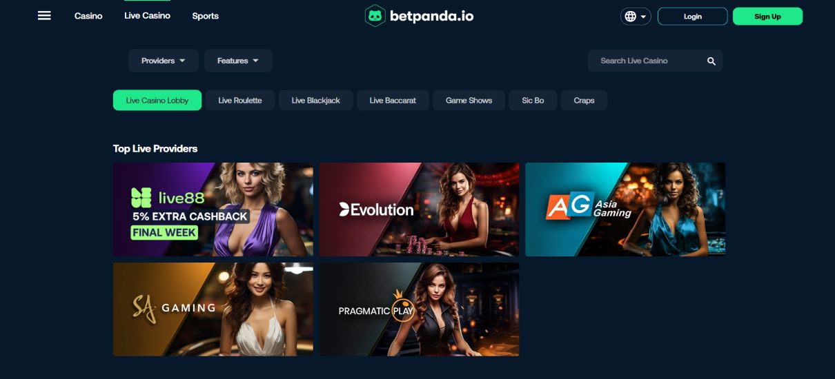 BetPanda Live Dealer Games