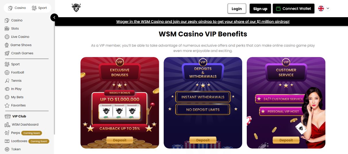 WSM Casino VIP Program